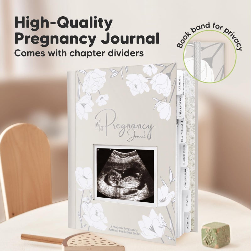 KeaBabies Pregnancy Journal, Pregnancy Announcements - 80 Pages Hard Cover Baby Books For Mom To Be Gift, Baby Memory Book Keepsake, Gender Reveal Gifts For New Moms, Shower & Registry (Clay) - Image 4